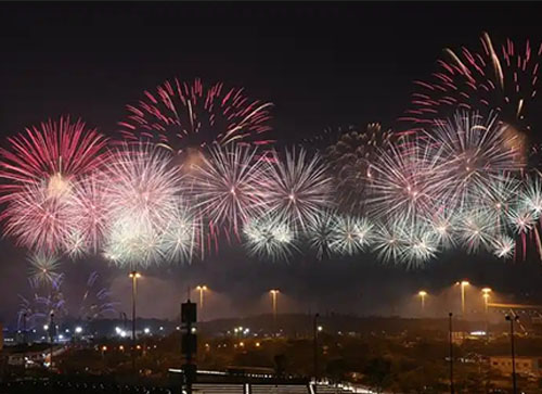 临洮县焰火晚会